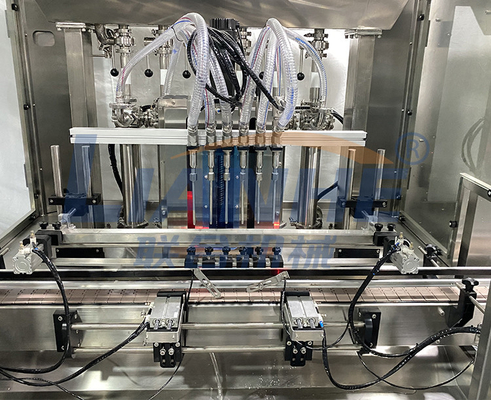 PLC 12 équipe la ligne d'un gicleur de étiquetage de capsulage de remplissage de machine de savon liquide de douche de lotion automatique de gel
