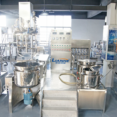 Double machine de mélangeur d'émulsifiant de vide de crème de cisaillement contrôle de PLC de 120 degrés