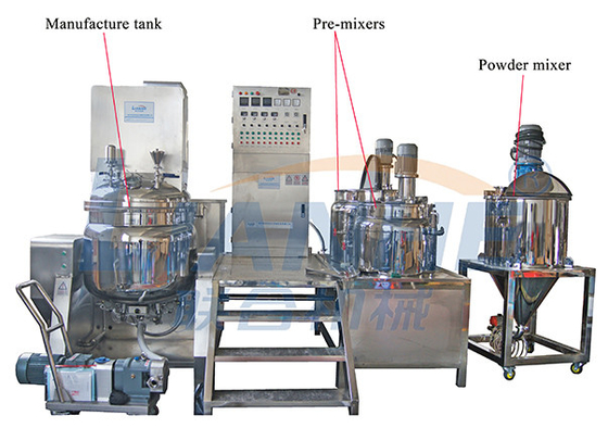 Équipement industriel de pâte dentifrice d'OIN 300L, machine de fabrication cosmétique de SUS316L